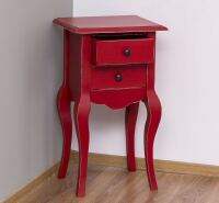 Nachttisch im Antik-Look - Beistelltisch rot Shabby Chick