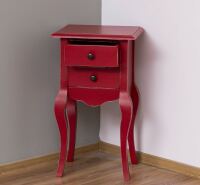 Nachttisch im Antik-Look - Beistelltisch rot Shabby Chick