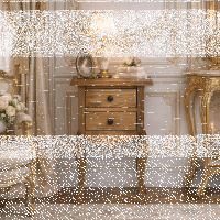 kleiner Nachttisch - Barocker Beisteltisch gewachst helbraun