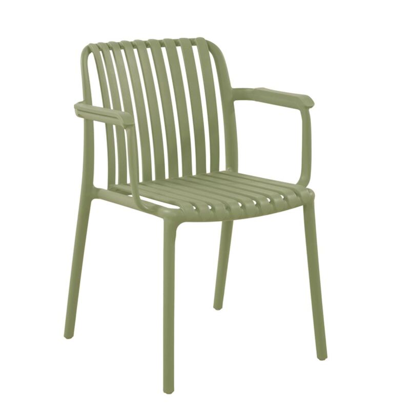 Lounge-Gartenstuhl Skandi Kunststoff, moosgrün