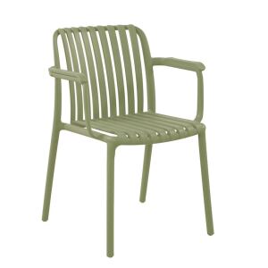 Lounge-Gartenstuhl Skandi Kunststoff, moosgrün
