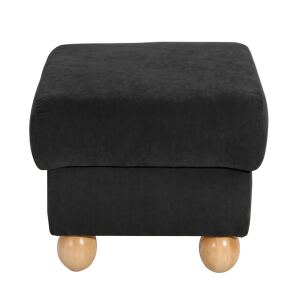 Hocker Malmö Veloursstoff schwarz