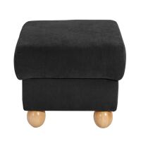 Hocker Malmö Veloursstoff schwarz