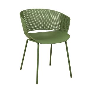 Outdoor-Designstuhl mit Lochstruktur, grün