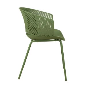 Outdoor-Designstuhl mit Lochstruktur, grün