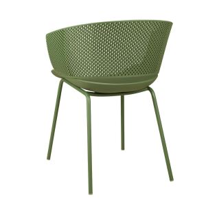 Outdoor-Designstuhl mit Lochstruktur, grün