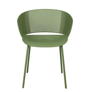 Outdoor-Designstuhl mit Lochstruktur, grün