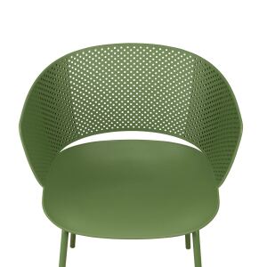 Outdoor-Designstuhl mit Lochstruktur, grün