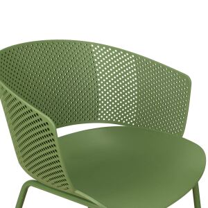 Outdoor-Designstuhl mit Lochstruktur, grün