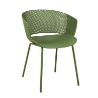 Outdoor-Designstuhl mit Lochstruktur, grün