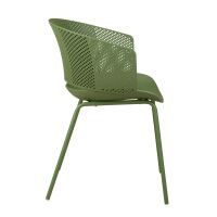 Outdoor-Designstuhl mit Lochstruktur, grün