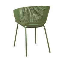 Outdoor-Designstuhl mit Lochstruktur, grün