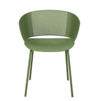 Outdoor-Designstuhl mit Lochstruktur, grün