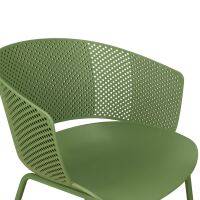 Outdoor-Designstuhl mit Lochstruktur, grün