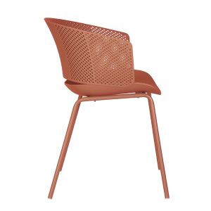 Outdoor-Designstuhl mit Lochstruktur, blutorange