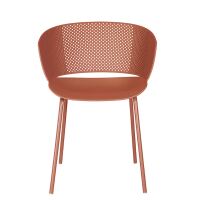 Outdoor-Designstuhl mit Lochstruktur, blutorange