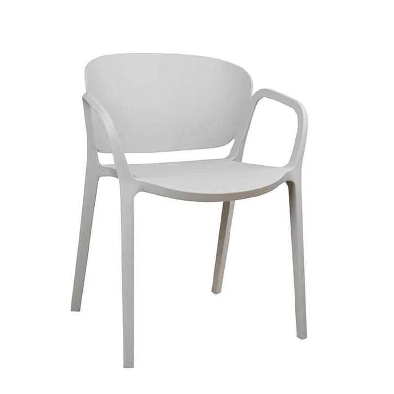 Clean-Design-Stuhl Outdoor aus Kunststoff, grau