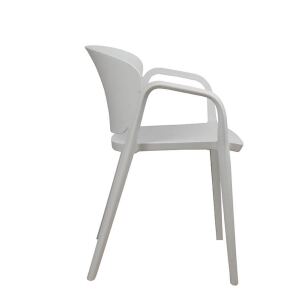 Clean-Design-Stuhl Outdoor aus Kunststoff, grau