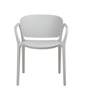Clean-Design-Stuhl Outdoor aus Kunststoff, grau