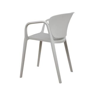 Clean-Design-Stuhl Outdoor aus Kunststoff, grau