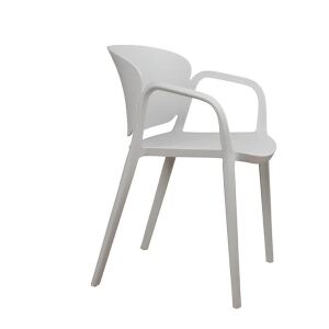 Clean-Design-Stuhl Outdoor aus Kunststoff, grau