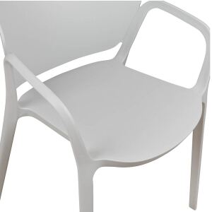 Clean-Design-Stuhl Outdoor aus Kunststoff, grau