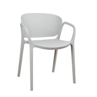 Clean-Design-Stuhl Outdoor aus Kunststoff, grau