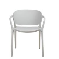 Clean-Design-Stuhl Outdoor aus Kunststoff, grau