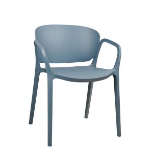 Clean-Design-Stuhl Outdoor aus Kunststoff, rauchblau