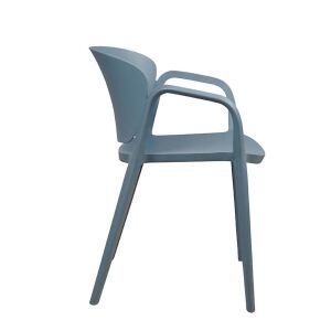 Clean-Design-Stuhl Outdoor aus Kunststoff, rauchblau