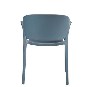 Clean-Design-Stuhl Outdoor aus Kunststoff, rauchblau