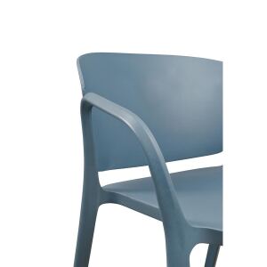Clean-Design-Stuhl Outdoor aus Kunststoff, rauchblau
