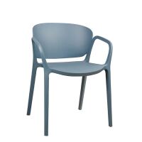 Clean-Design-Stuhl Outdoor aus Kunststoff, rauchblau