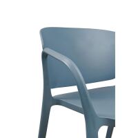 Clean-Design-Stuhl Outdoor aus Kunststoff, rauchblau