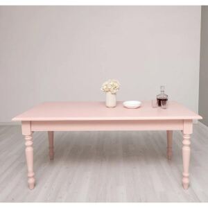 rosa Esstisch 180cm - Tisch mit gedrechselten Beinen pastellrosa