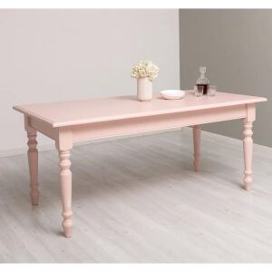 rosa Esstisch 180cm - Tisch mit gedrechselten Beinen pastellrosa