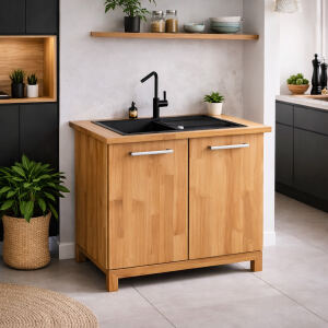 Spülenschrank Massivholz Premium