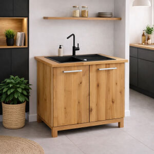 Spülenschrank Massivholz Premium