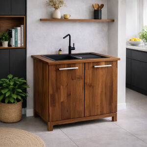 Spülenschrank Massivholz Premium