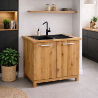 Spülenschrank Massivholz Premium