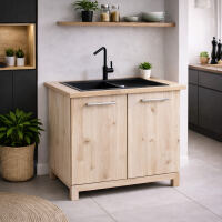 Spülenschrank Massivholz Premium