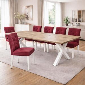 Landhaustisch 220x100cm Wildeiche White Washed,...