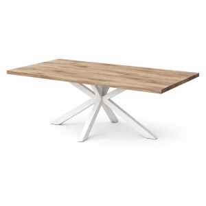 konfigurierbarer Spider-Esstisch, Wildeiche White Washed,...