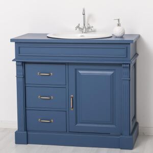 Violettblauer Waschtisch - Waschbeckenunterschrank mit Schubladen