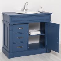 Violettblauer Waschtisch - Waschbeckenunterschrank mit Schubladen