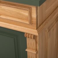 Landhaus-Waschbeckenschrank - Holz natur und Oliv