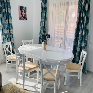 Esszimmer-Set weiß 7-teilig, Landhausstil,...