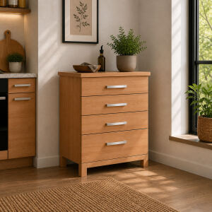 Küchenmodul 81 cm mit Schubladen – Massivholz...