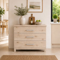 Küchenmodul Massivholz mit 3 Schubladen