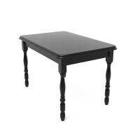 Landhaus Esszimmer-Set:: 6 Stühle und 1 Tisch, schwarz/resedagrün